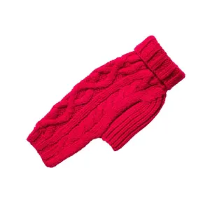 Nantucket Cable Knit Wool Sweater — Cranberry