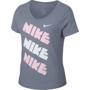 Nike Apparel Kids Training Bv5396-445 G Nsw Tee Houndstooth Scoop Grey