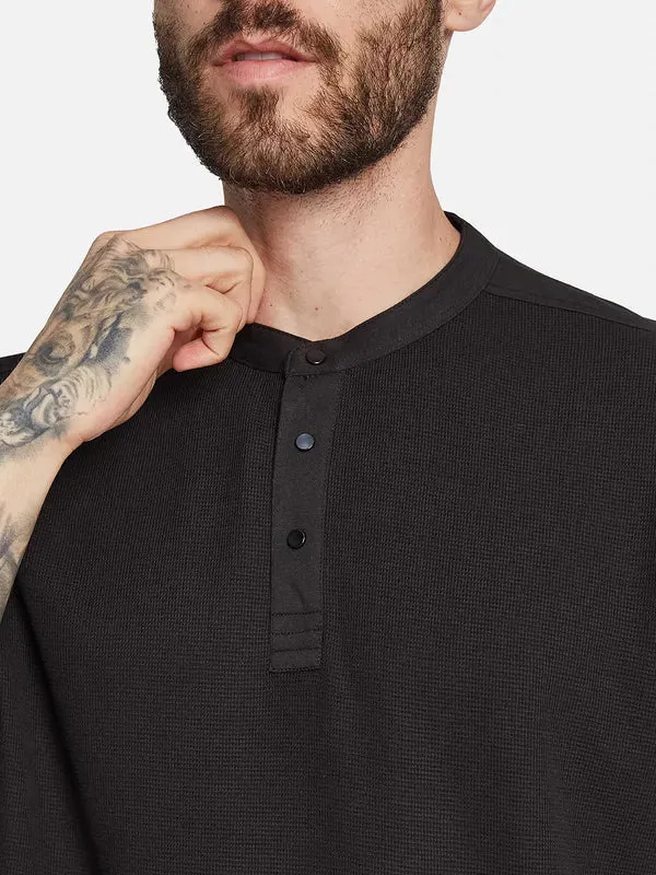 Octave Henley Neck Round Neck Cotton T-Shirt