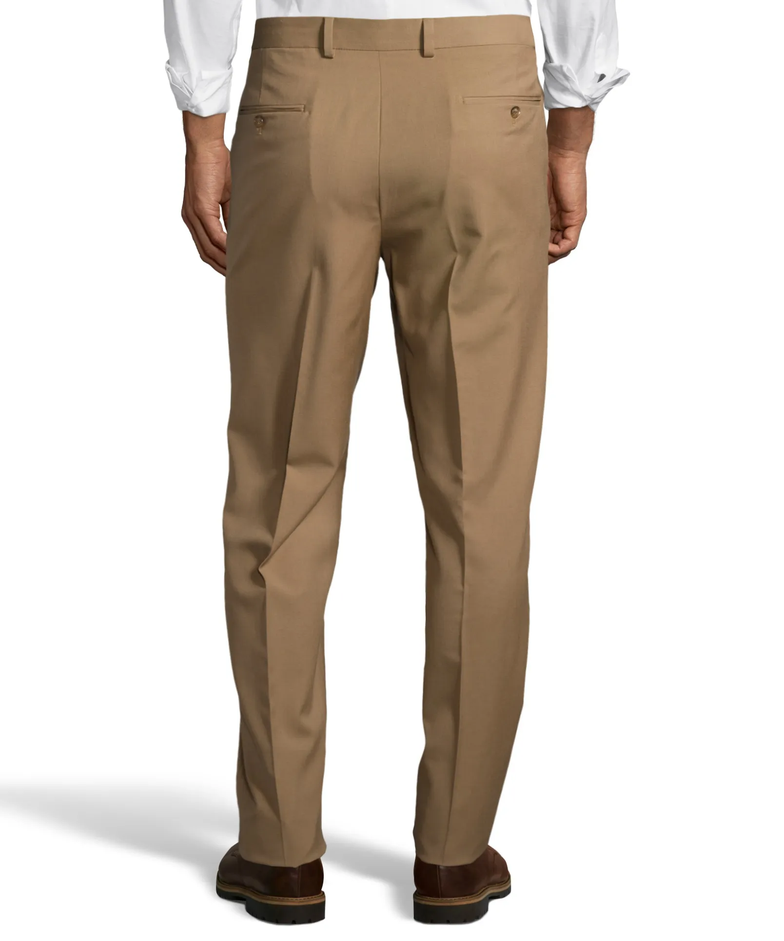 Palm Beach 100% Wool Gabardine Caramel Pleated Pant