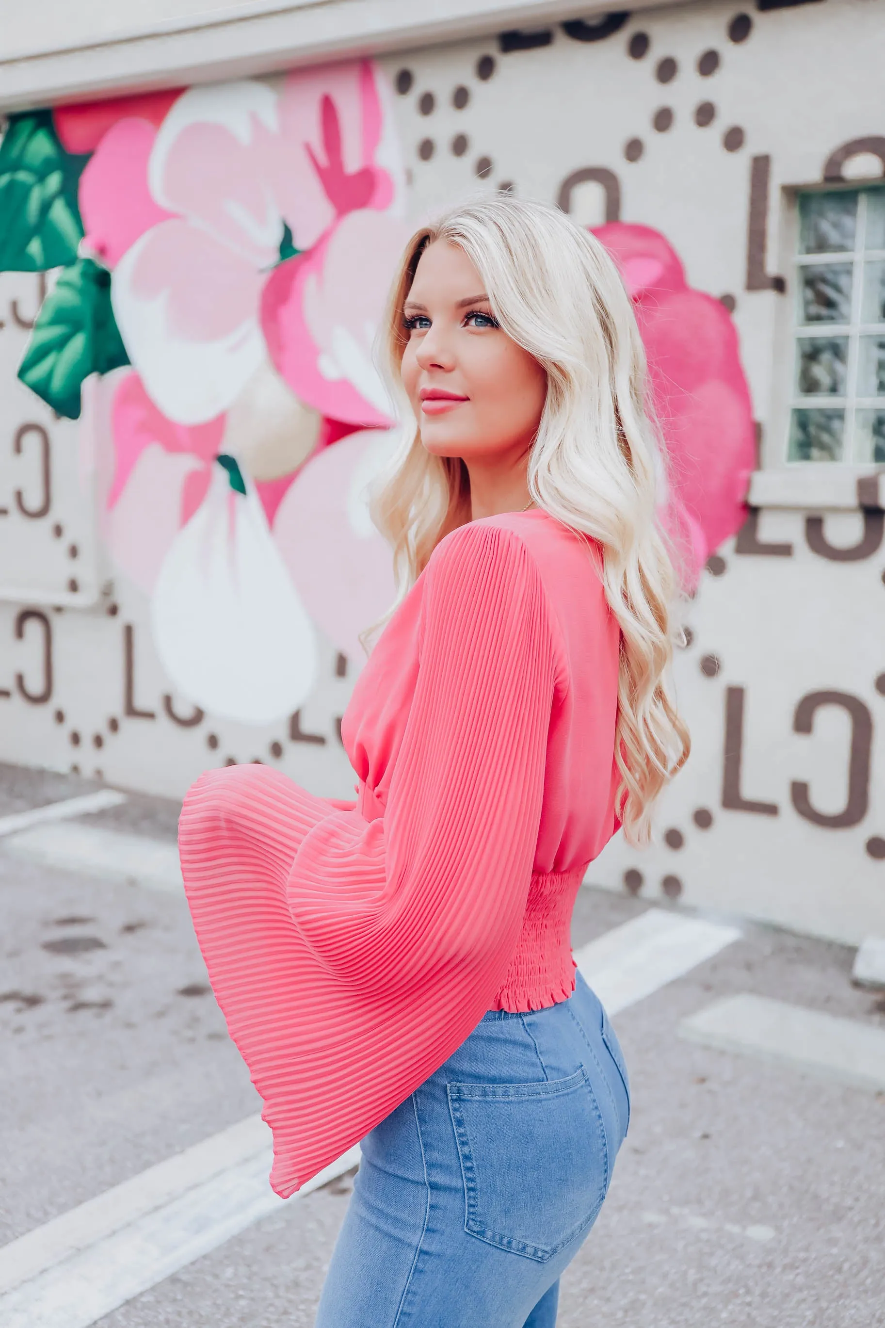 Paza Chiffon Crop Top - Coral