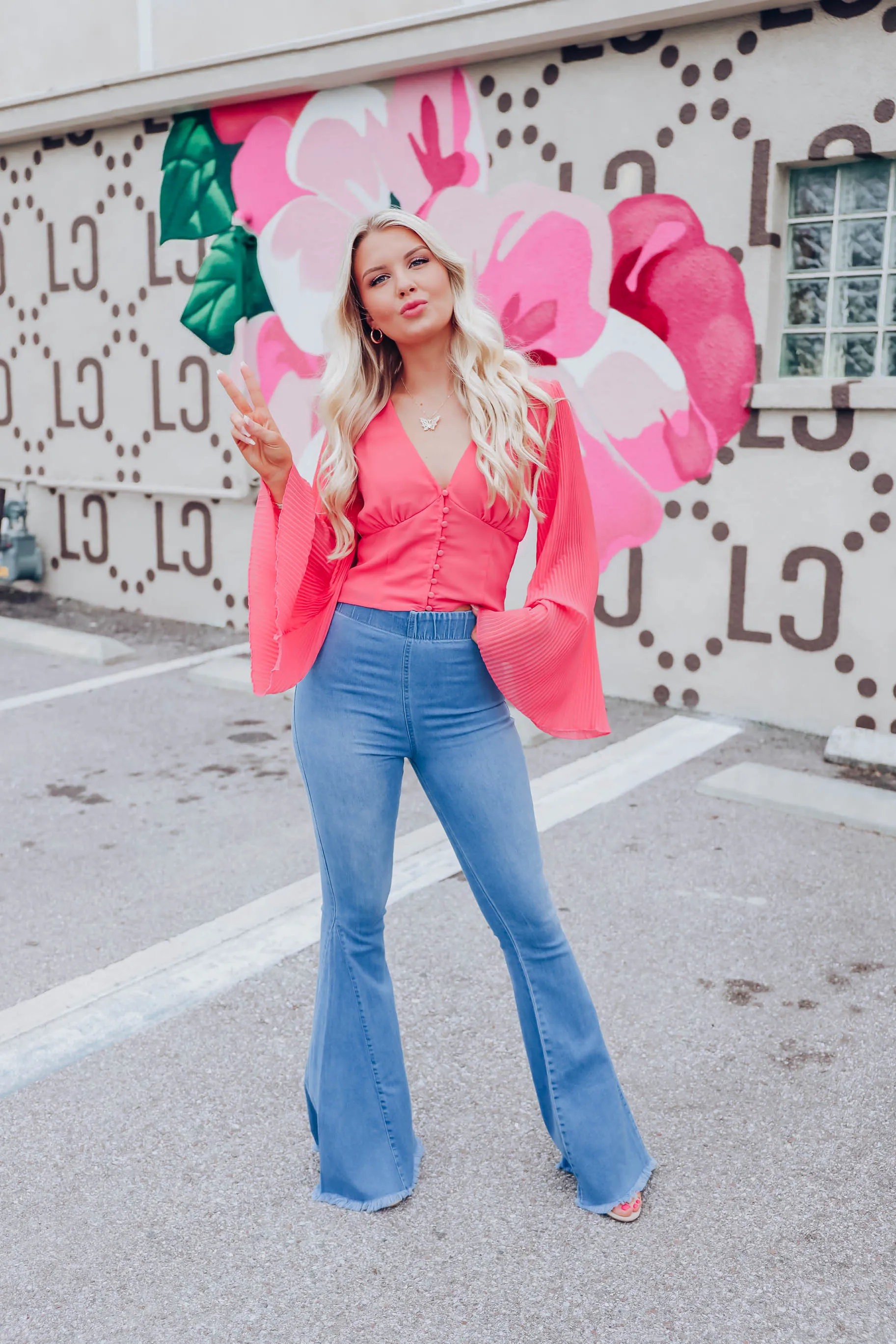 Paza Chiffon Crop Top - Coral