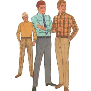 PDF - 1960s Pattern, Men's Shirt & Hipster Slacks Set - Multi-sizes - Instantly Print at Home