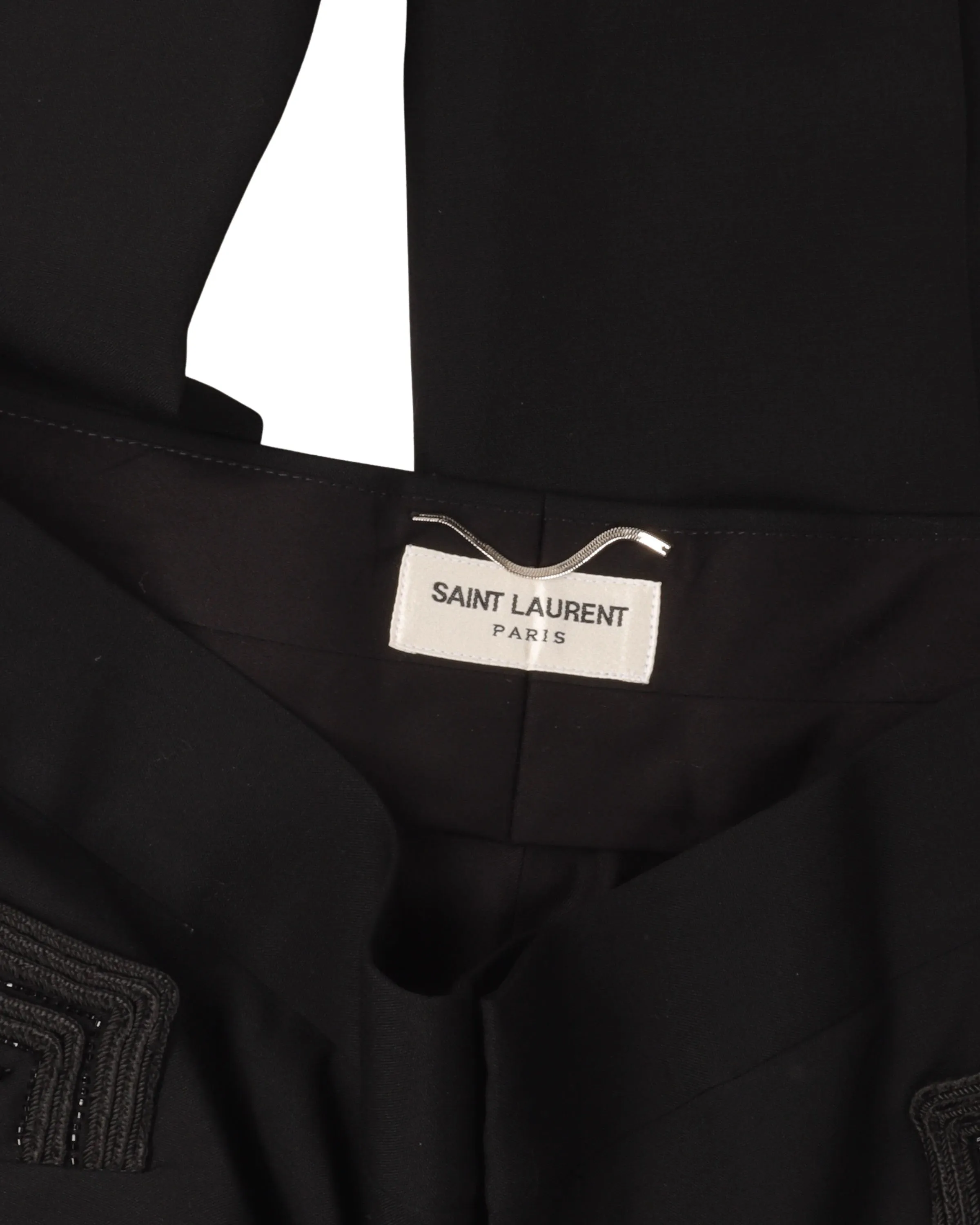 Pleated Embellished Side-Stripe Slacks