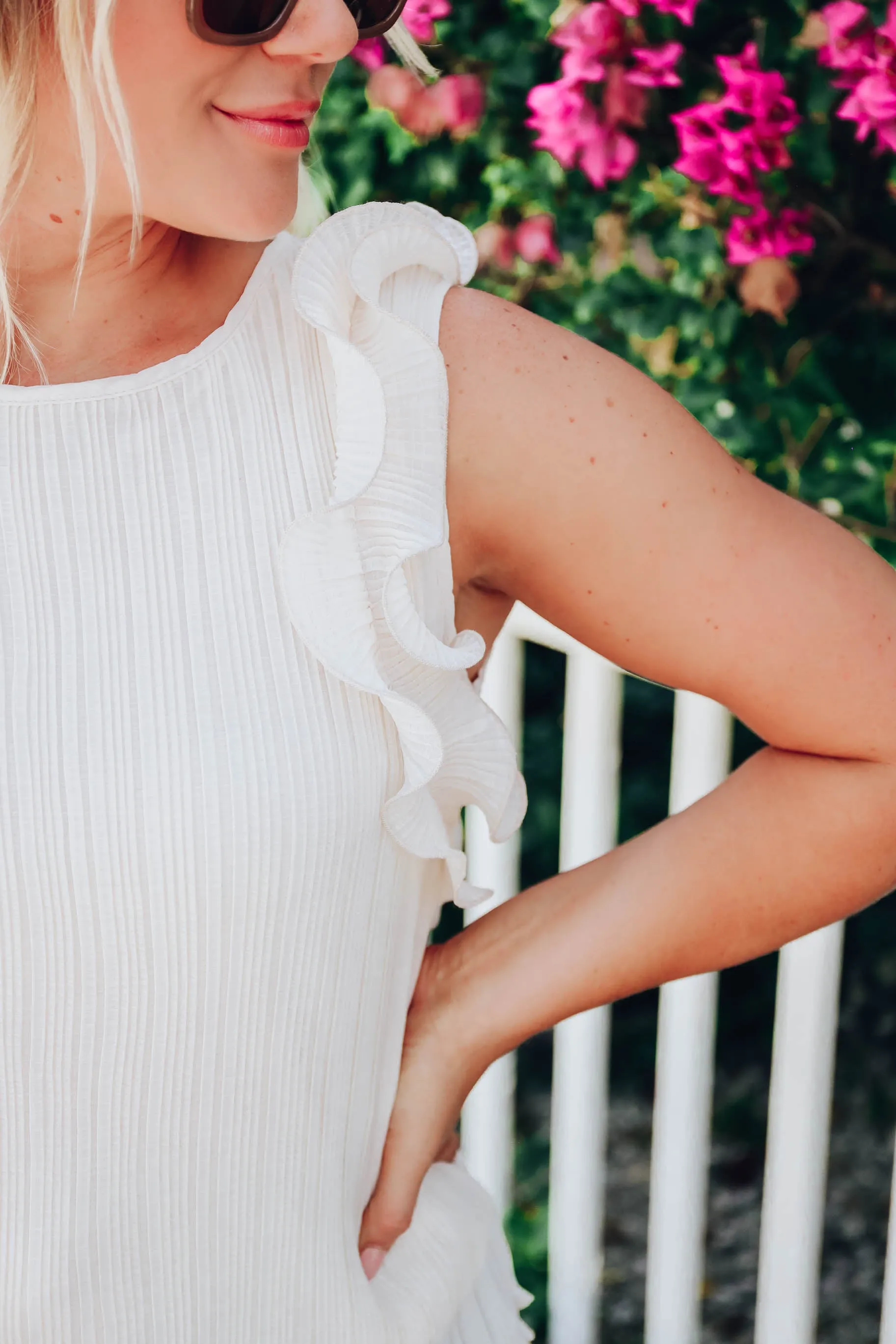 Portia Pleated Sleeveless Blouse - Butter