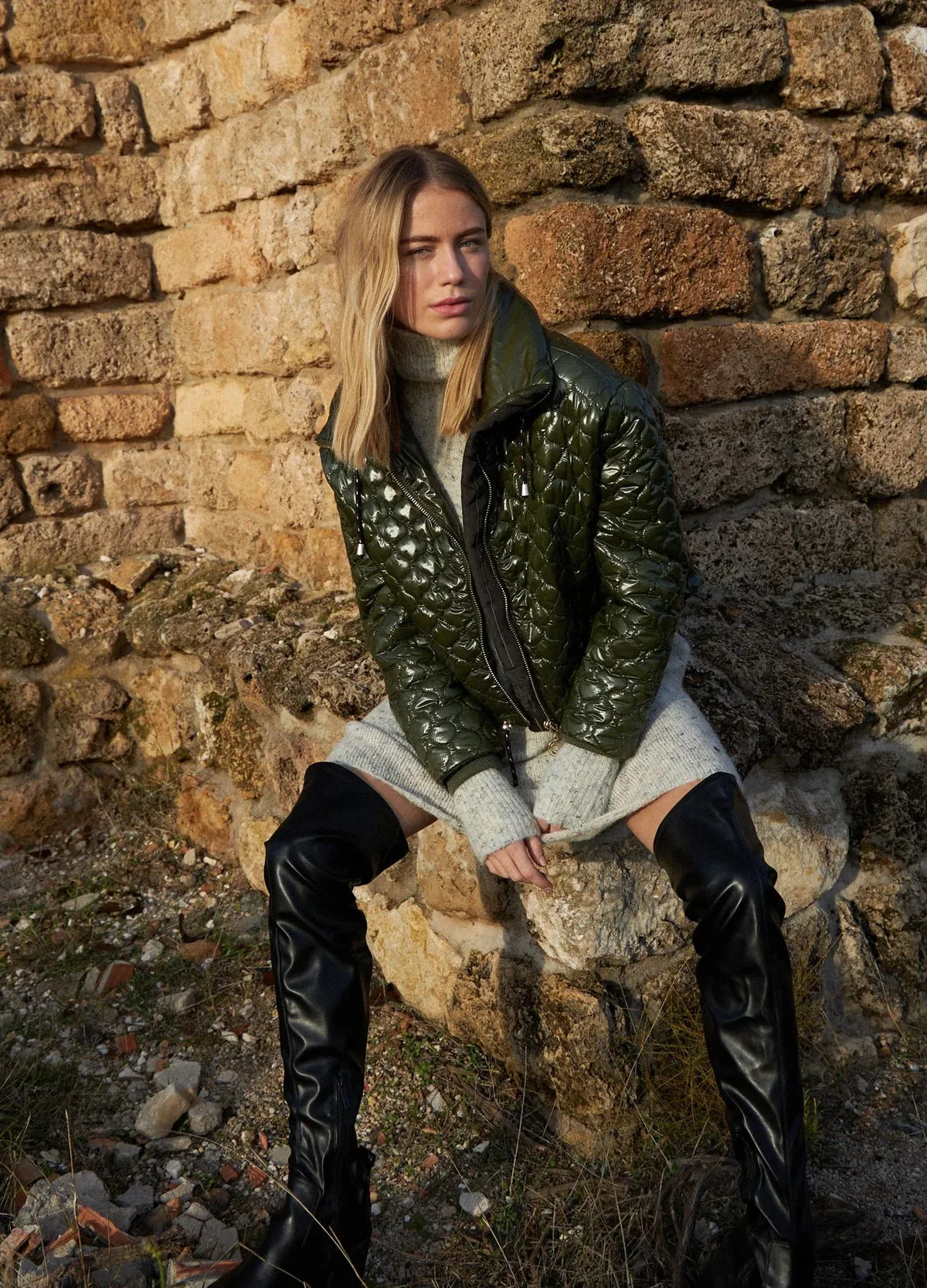 Quilted Jacket in Fall Leaves