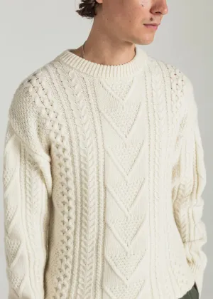Sandre Cable Sweater White