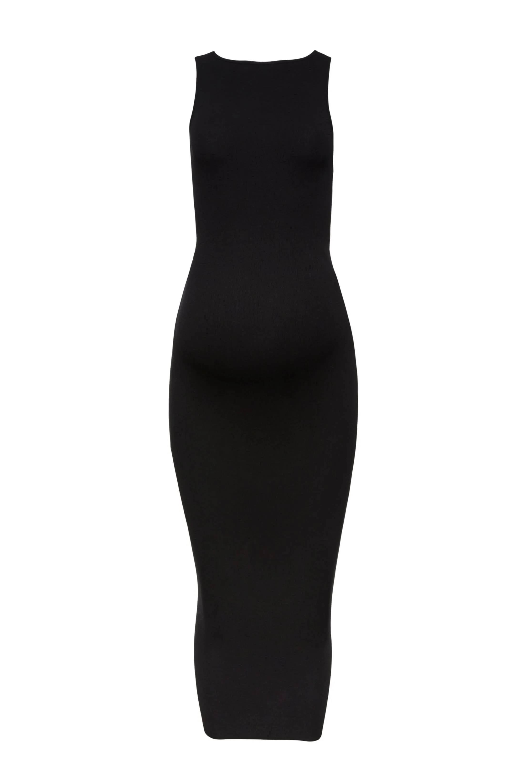 Soft Rib Boat Neck Midi Dress