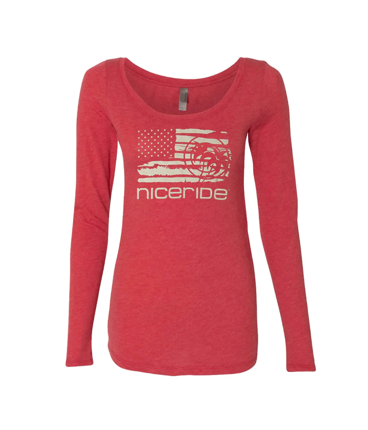 Strong Faded -Women’s Red Next Level Triblend Long Sleeve Scoop Shirt