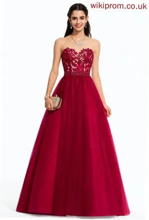 Tulle Sweep Sweetheart With Train Lori Beading Sequins Ball-Gown/Princess Prom Dresses