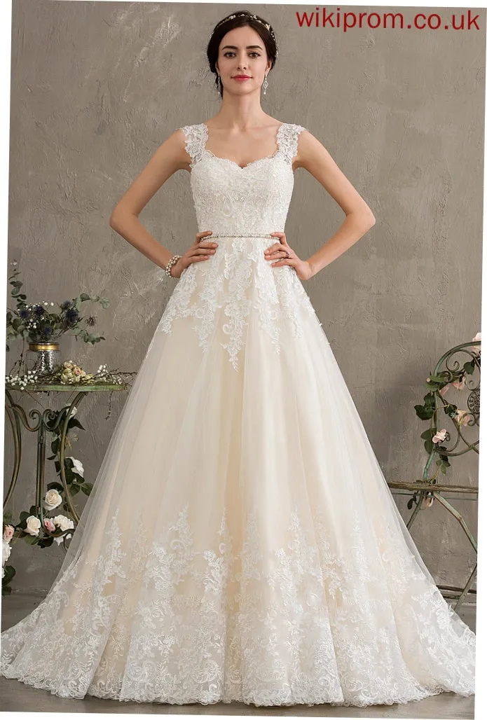 Wedding With Chelsea Train Tulle Sequins Ball-Gown/Princess Wedding Dresses Beading Court Dress Sweetheart