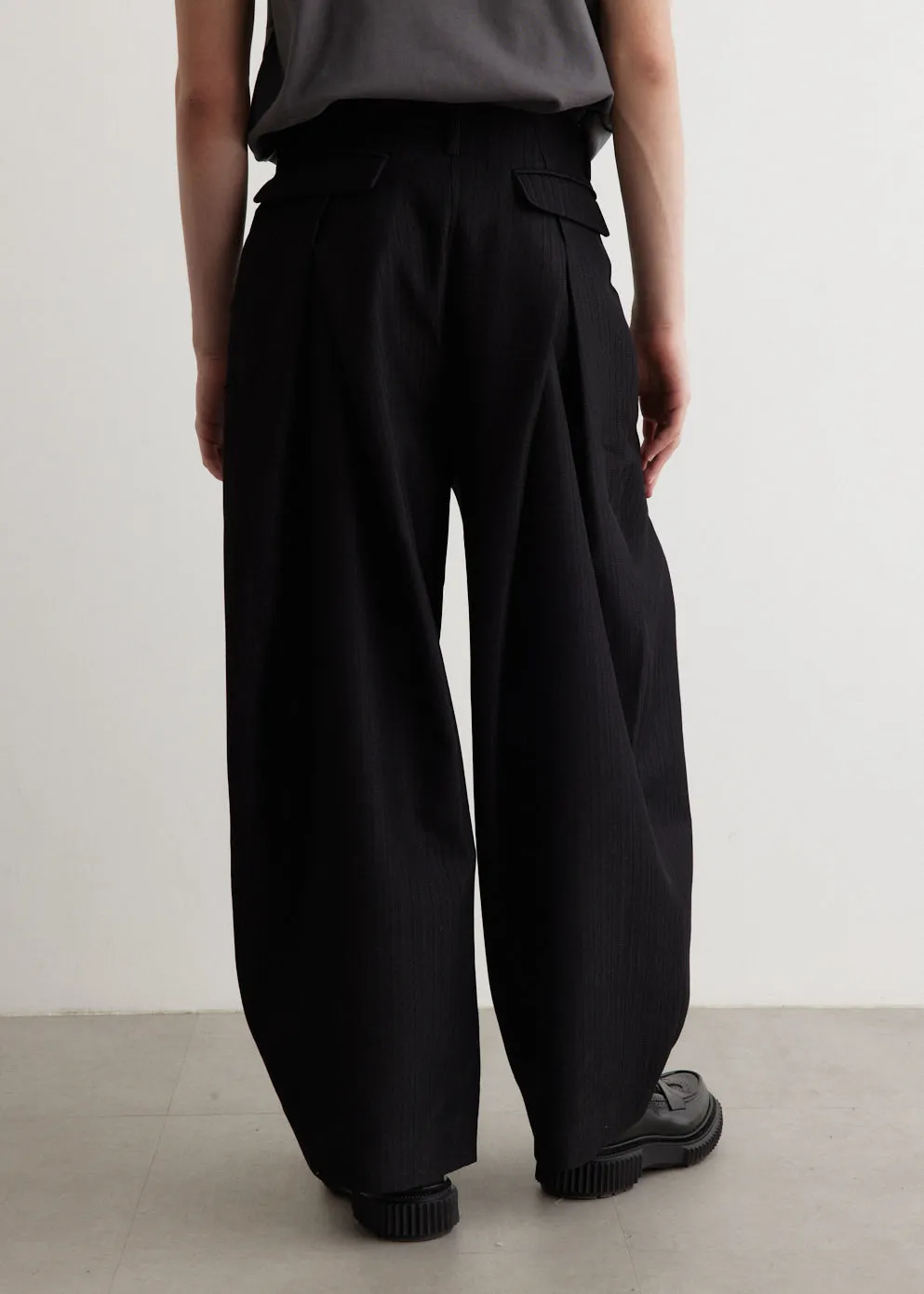 Wide Fit Wool Pleated Slacks