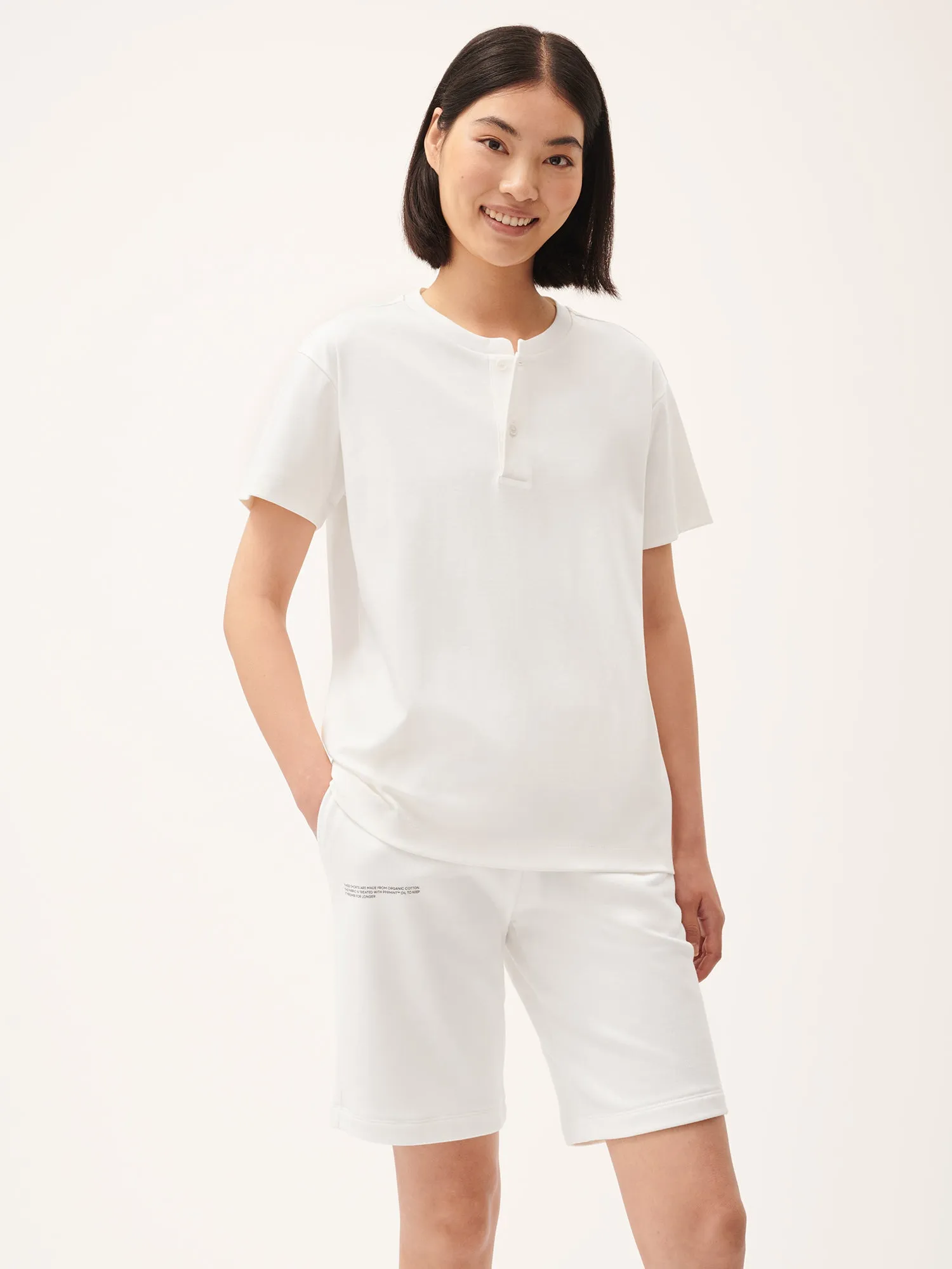 Womens DNA Henley T-Shirt—off-white