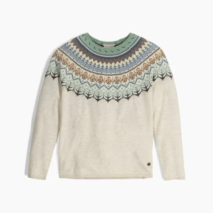 Women's Fairisle Crew - Sand Dollar Mariposa