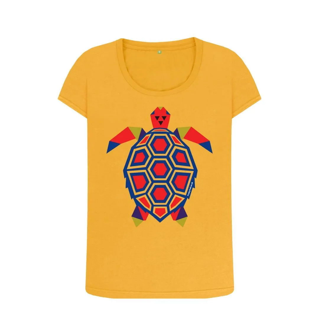 Women's Polygon Turtle Organic Scoop Neck Tee