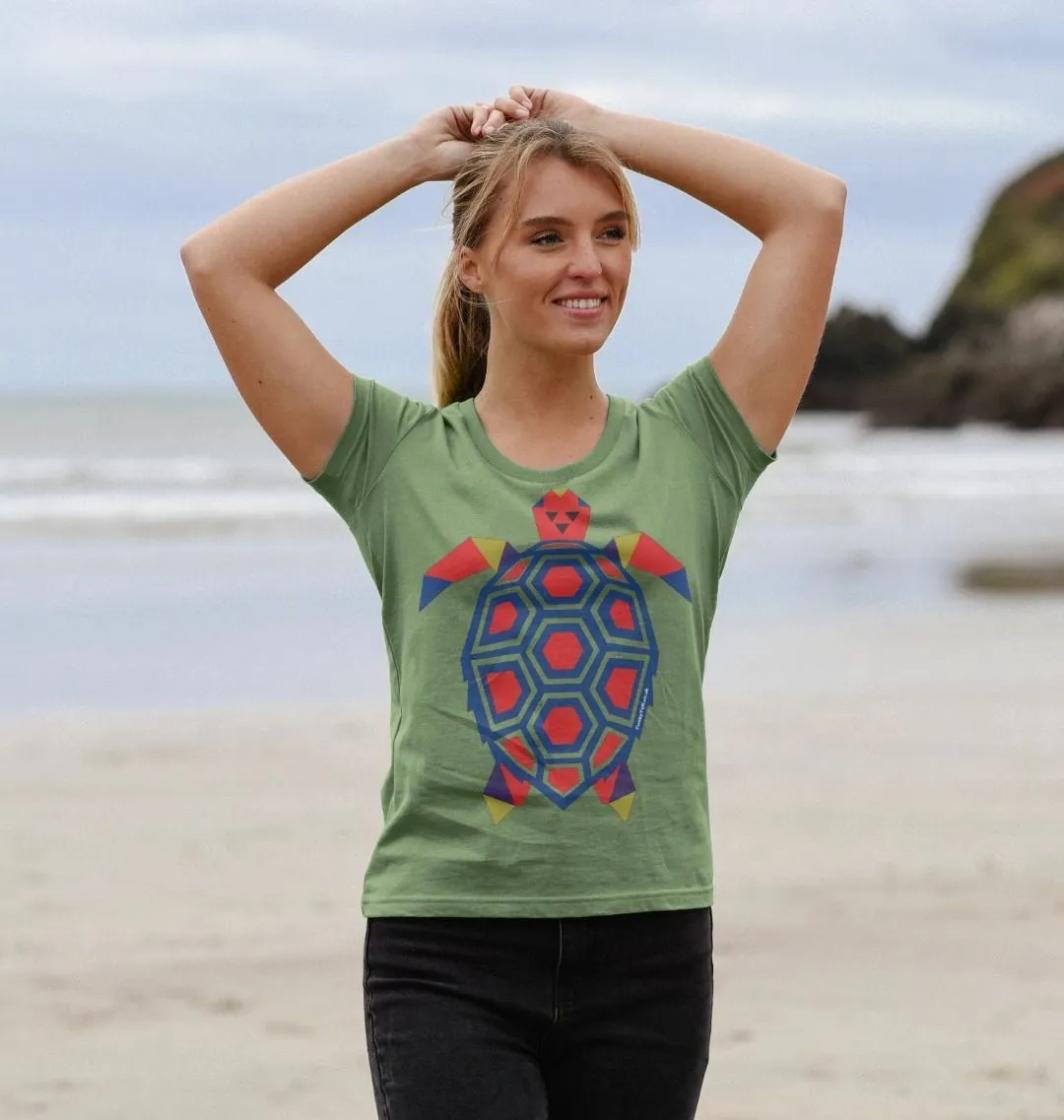 Women's Polygon Turtle Organic Scoop Neck Tee
