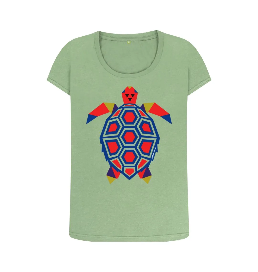 Women's Polygon Turtle Organic Scoop Neck Tee