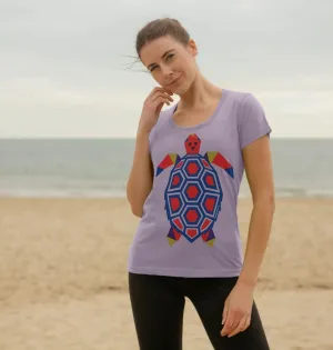 Women's Polygon Turtle Organic Scoop Neck Tee