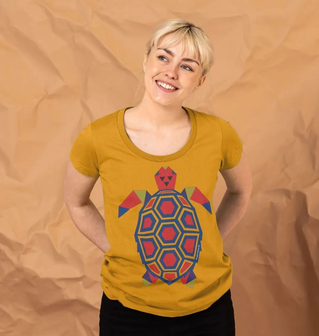 Women's Polygon Turtle Organic Scoop Neck Tee