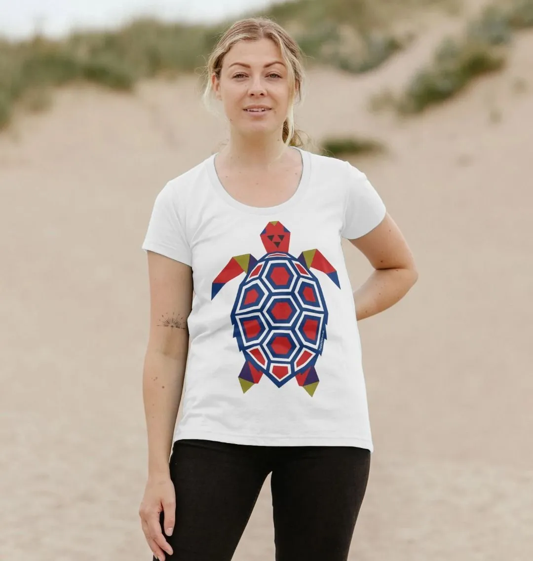 Women's Polygon Turtle Organic Scoop Neck Tee