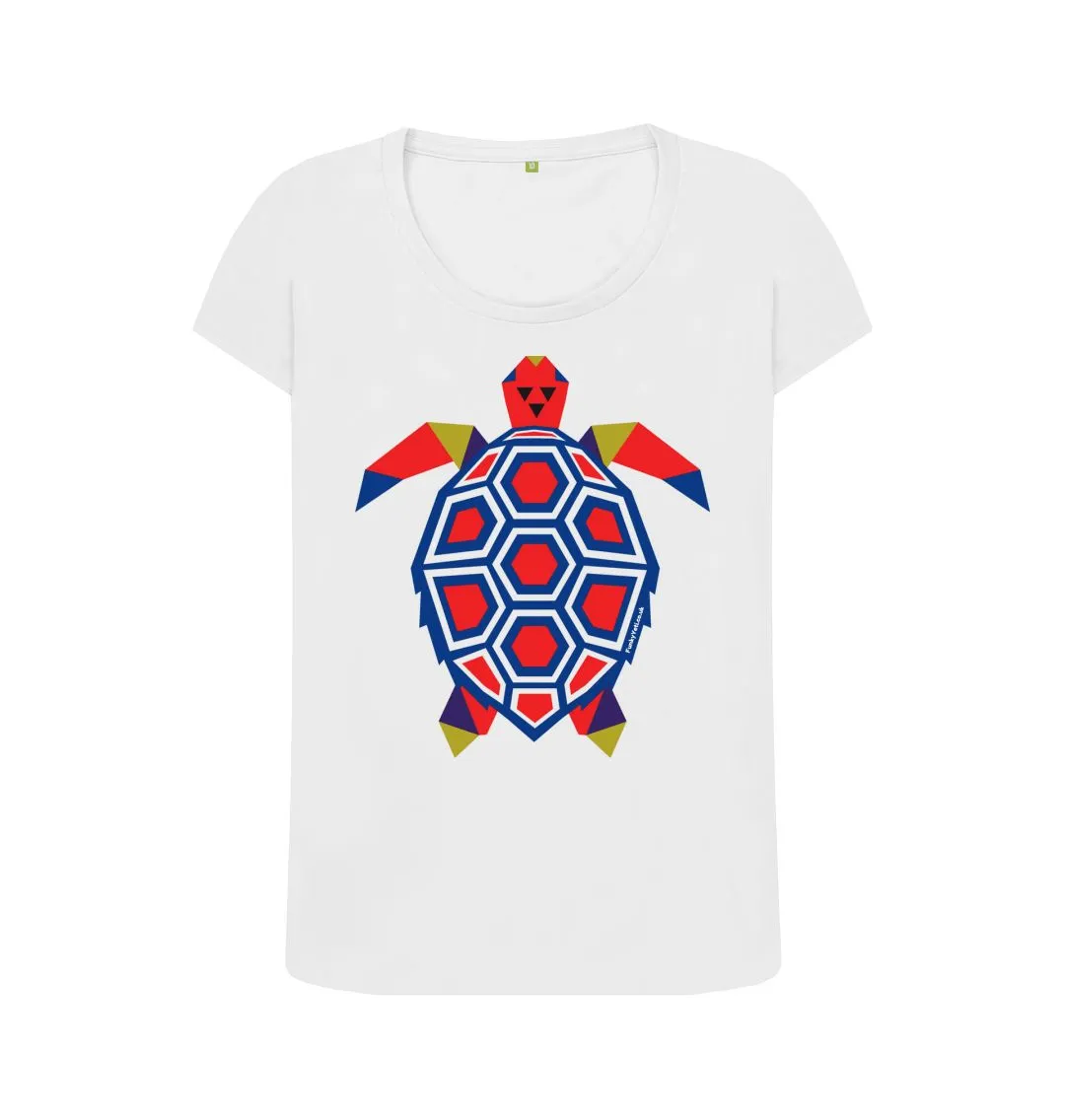 Women's Polygon Turtle Organic Scoop Neck Tee