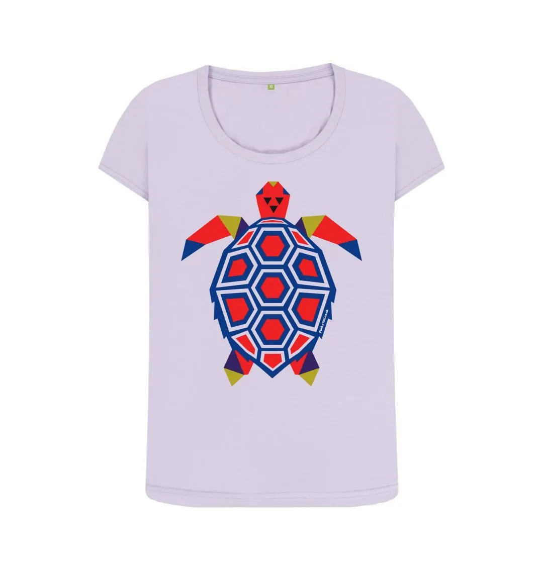 Women's Polygon Turtle Organic Scoop Neck Tee