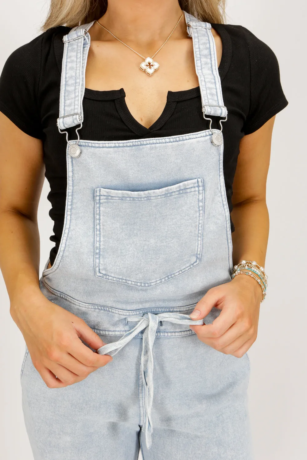 Z Supply: Knit Denim Overalls - Washed Indigo